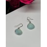 925 Sterling Silver Blue Beryl Earrings Length 1.1 Inch