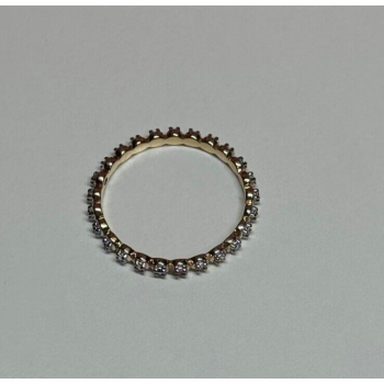 925 Sterling Silver Gold Plated CZ Ring Size 6