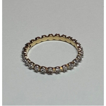 925 Sterling Silver Gold Plated CZ Ring Size 6