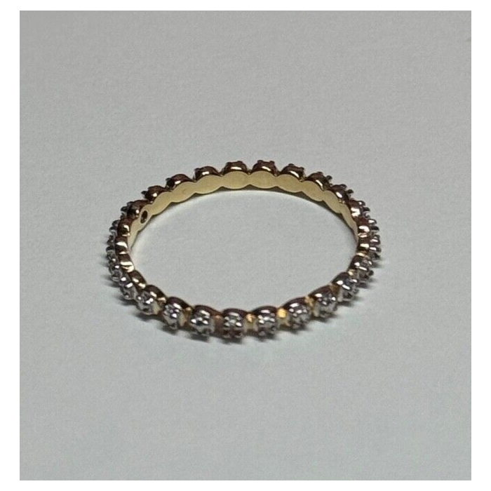 925 Sterling Silver Gold Plated CZ Ring Size 6