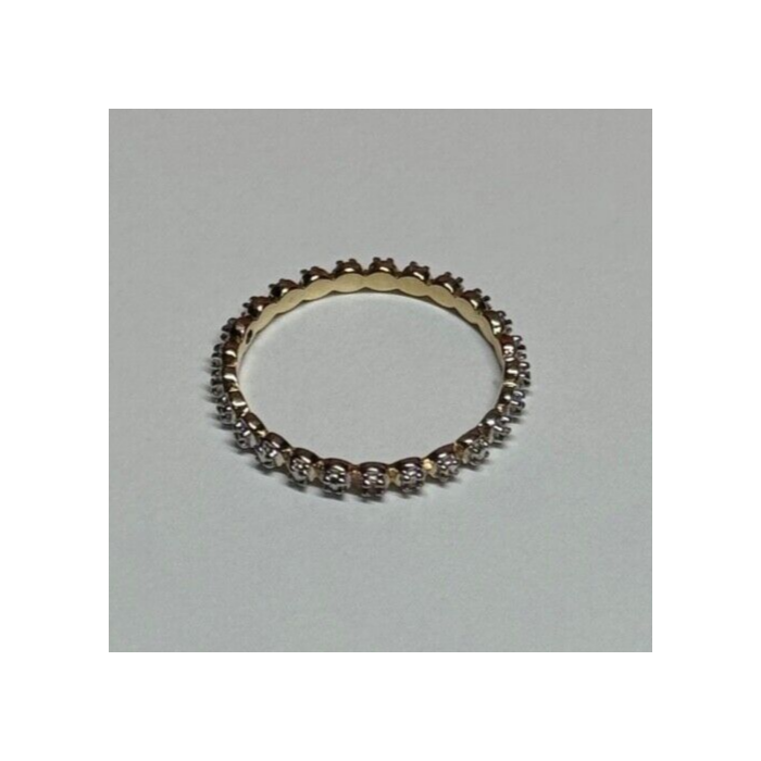 925 Sterling Silver Gold Plated CZ Ring Size 6