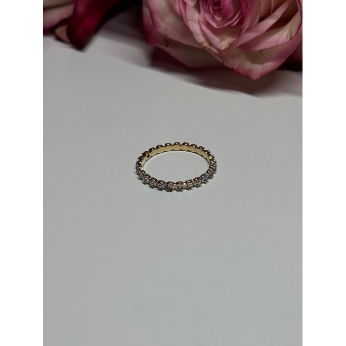 925 Sterling Silver Gold Plated CZ Ring Size 6