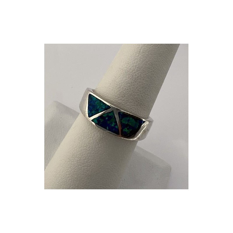 925 Sterling Silver & Opal Ring Size 7