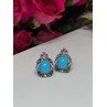 925 Sterling Silver Turquoise, Aquamarine & Beryl Earrings Length 1 Inch