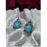 925 Sterling Silver Turquoise, Aquamarine & Beryl Earrings Length 1 Inch