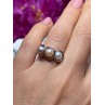 925 Sterling Silver Pearls Ring Size 6