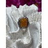 925 Sterling Silver Amber Ring Size 5