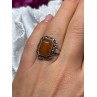 925 Sterling Silver Amber Ring Size 5