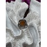 925 Sterling Silver Amber Ring Size 5