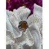 925 Sterling Silver Amber Ring Size 5