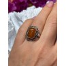 925 Sterling Silver Amber Ring Size 5