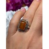 925 Sterling Silver Amber Ring Size 5