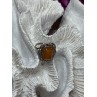 925 Sterling Silver Amber Ring Size 5