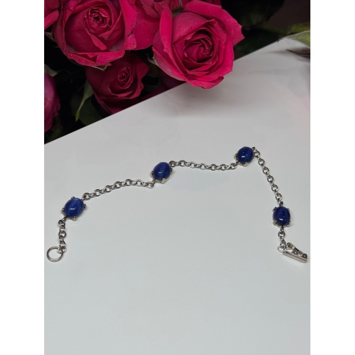 925 Sterling Silver Star Sapphire Bracelet Length 7.5