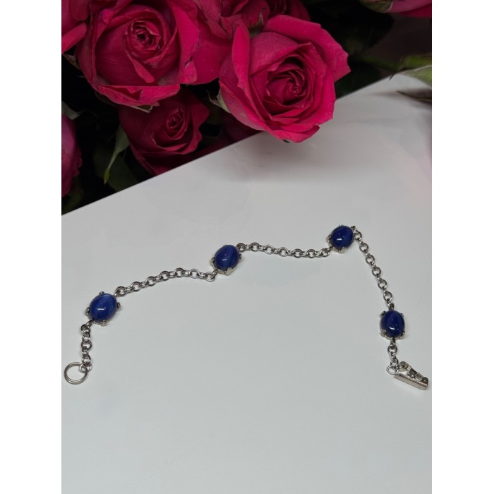 925 Sterling Silver Star Sapphire Bracelet Length 7.5