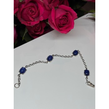 925 Sterling Silver Star Sapphire Bracelet Length 7.5