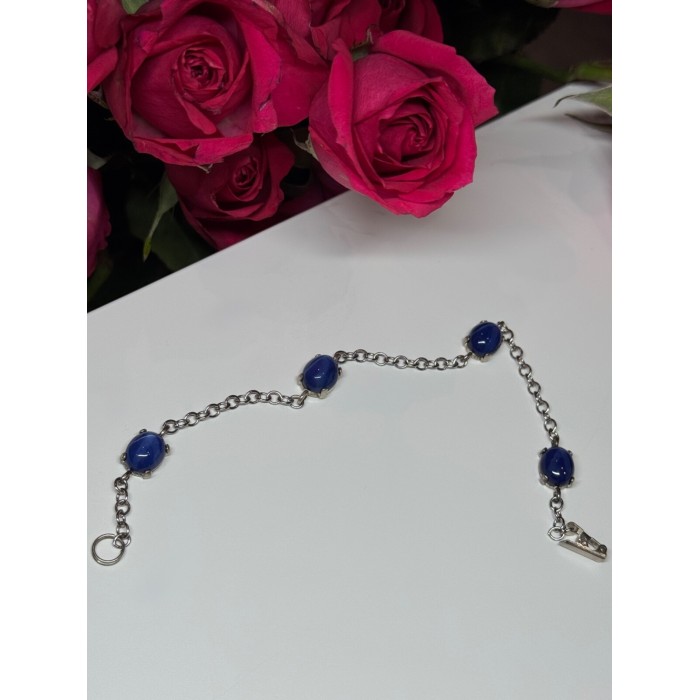 925 Sterling Silver Star Sapphire Bracelet Length 7.5