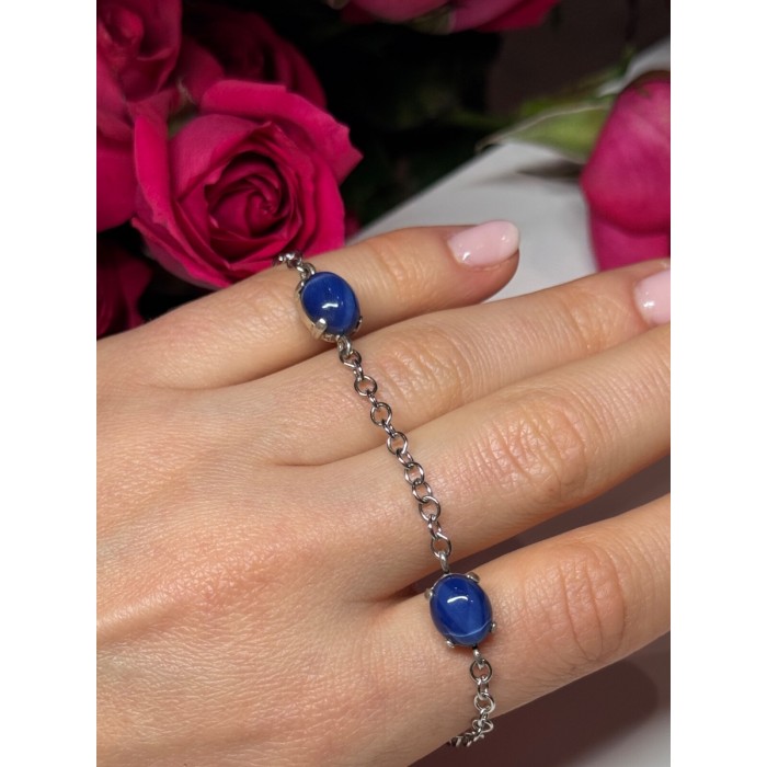 925 Sterling Silver Star Sapphire Bracelet Length 7.5