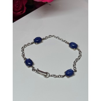 925 Sterling Silver Star Sapphire Bracelet Length 7.5