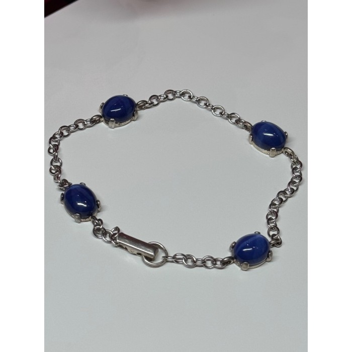 925 Sterling Silver Star Sapphire Bracelet Length 7.5