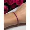 925 Sterling Silver Gold Plated Ruby Bracelet Length 7.5