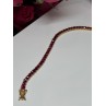 925 Sterling Silver Gold Plated Ruby Bracelet Length 7.5