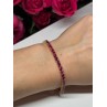 925 Sterling Silver Gold Plated Ruby Bracelet Length 7.5