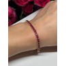 925 Sterling Silver Gold Plated Ruby Bracelet Length 7.5