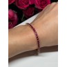 925 Sterling Silver Gold Plated Ruby Bracelet Length 7.5