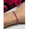 925 Sterling Silver Gold Plated Ruby Bracelet Length 7.5