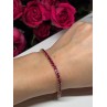 925 Sterling Silver Gold Plated Ruby Bracelet Length 7.5