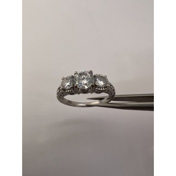 925 Sterling Silver & CZ Ring Size 8.5