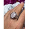 925 Sterling Silver Morganite & Pink Spinel Ring Size 7