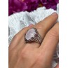 925 Sterling Silver Morganite & Pink Spinel Ring Size 7