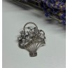 925 Sterling Silver CZ & Marcasites Flowers Brooch