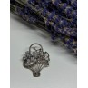 925 Sterling Silver CZ & Marcasites Flowers Brooch