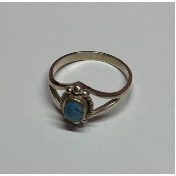 925 Sterling Silver Turquoise Ring Size 8