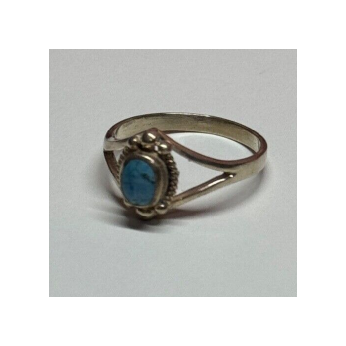 925 Sterling Silver Turquoise Ring Size 8