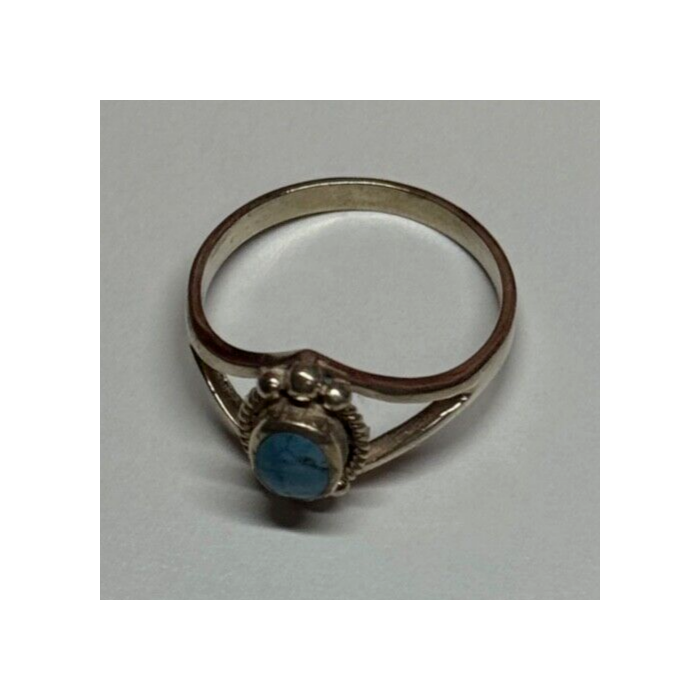 925 Sterling Silver Turquoise Ring Size 8