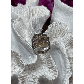 925 Sterling Silver Amethyst & Marcasite Ring Size 5