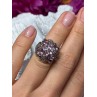 925 Sterling Silver Amethyst & Marcasite Ring Size 5