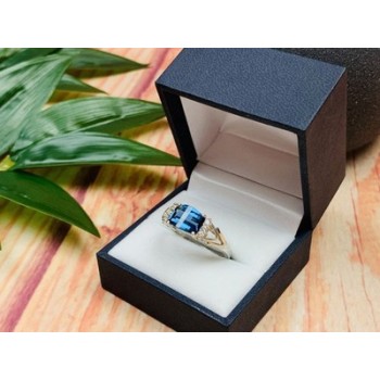 925 STERLING SILVER SPINEL & CZ RING SIZE 9