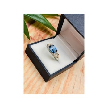 925 STERLING SILVER SPINEL & CZ RING SIZE 9