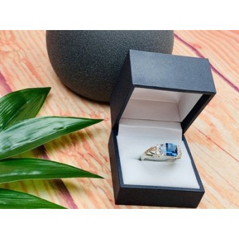 925 STERLING SILVER SPINEL & CZ RING SIZE 9