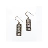 925 STERLING SILVER MOTHER OF PEARL & MARCASITES EARRINGS