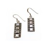 925 STERLING SILVER MOTHER OF PEARL & MARCASITES EARRINGS