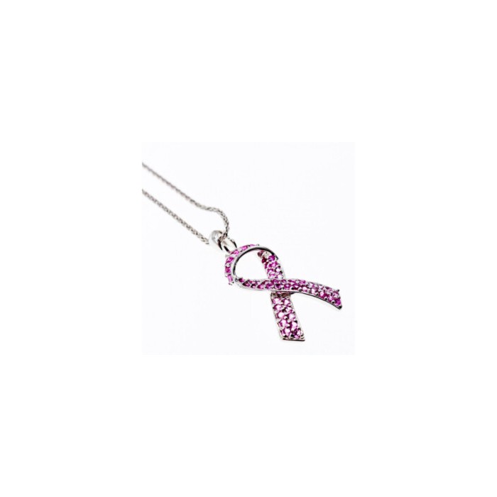 925 Sterling Silver Pink CZ Pendant