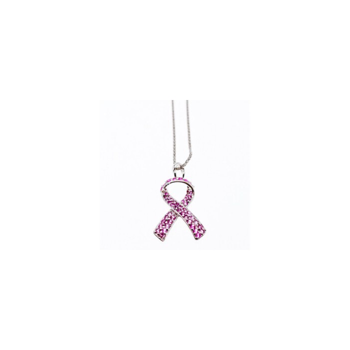 925 Sterling Silver Pink CZ Pendant