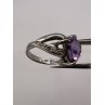 925 Sterling Silver Purple CZ Ring Size 6.5