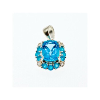 925 STERLING SILVER TOPAZ & BERYL PENDANT